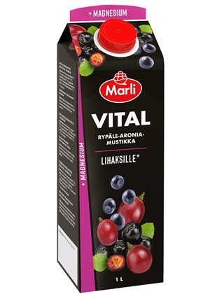 Marli Vital Mustikka-aronia-rypälemehujuoma + Magnesium 1L