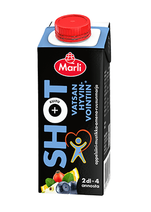 Marli Shot Appelsiini-mustikka-ruusunmarja vatsan hyvinvointiin 2 dl