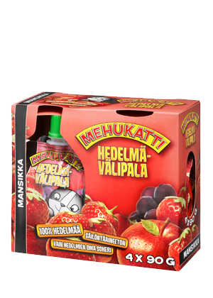 Mehukatti Hedelmävälipala Mansikka 4-pack