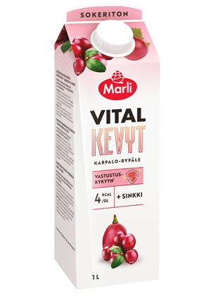 Marli Vital Kevyt Sokeriton Karpalo-rypäle mehujuoma 1L