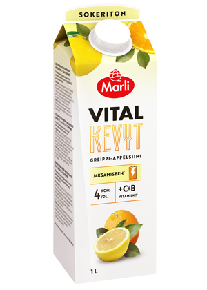 Marli Vital Kevyt Sokeriton Greippi-appelsiini mehujuoma 1L