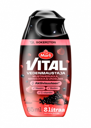 Marli Vital Sokeriton mustaherukka-mansikka-vadelma juomatiiviste 65 ml
