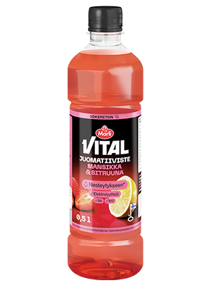 Marli Vital Sokeriton Mansikka-sitruuna juomatiiviste 1+5 0,5 L