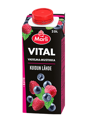 Marli Vital Vadelma-mustikkajuoma + kuitua 2 dl