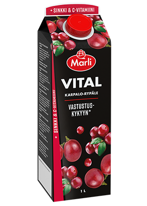 Marli Vital Karpalo-rypälemehujuoma + sinkki ja C-vitamiini 1L